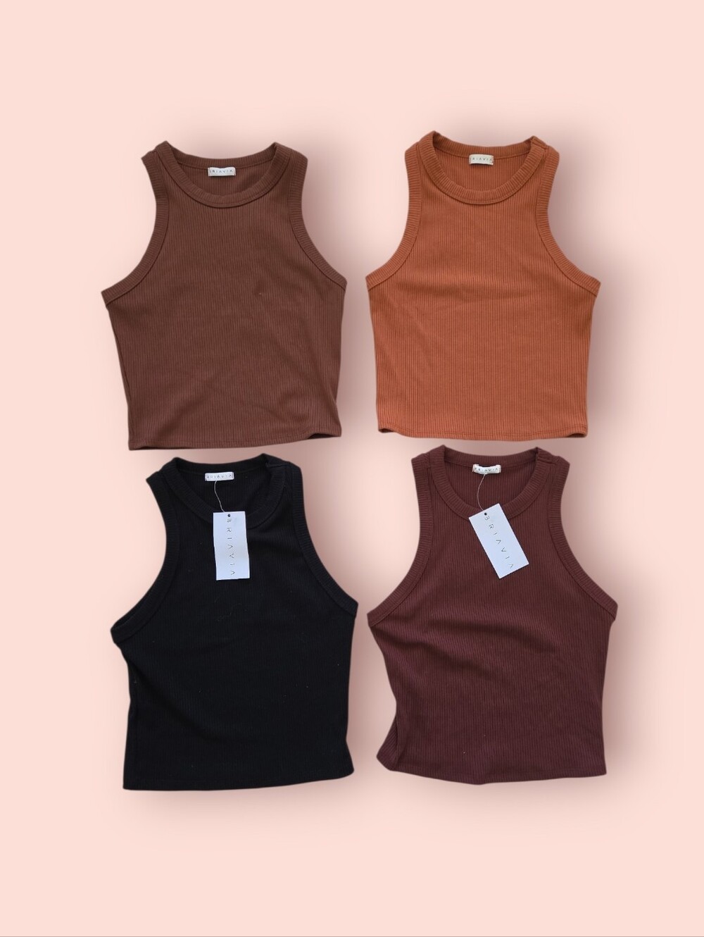 BRIAVIA Lot Bundle Ribbed Crop Tops Size S